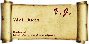 Vári Judit névjegykártya